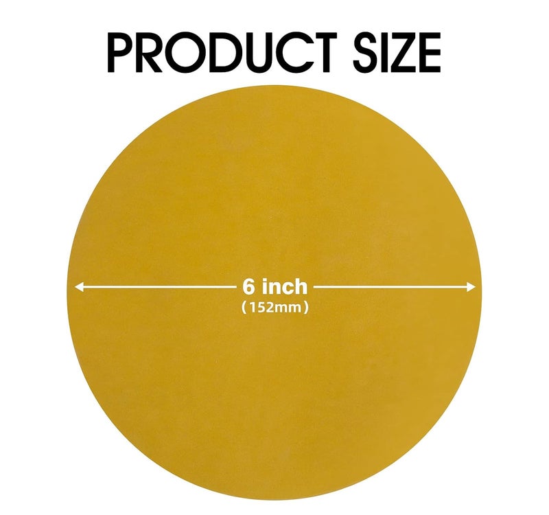 Shawya 100 PCS 6 Inch Gold PSA Sanding Discs 600 Grit Self Adhesive Sticky-Back Sandpaper for DA Sander Automotive Car Paint Woodworking Wood Metal Finishing - Image 3